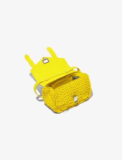 Aerial image of Raffia PS1 Mini Crossbody Bag in CANARY YELLOW