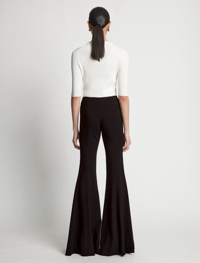 Back image of model wearing Viscose Suiting Pants in black