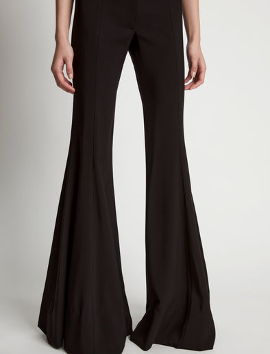 Detail image of model wearing Viscose Suiting Pants in black