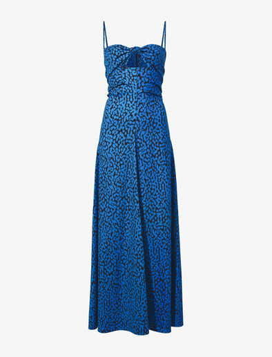 Flat image of Printed Leopard Tank Dress in turquoise multi