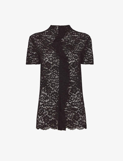 Flat image of Stretch Lace Top in black