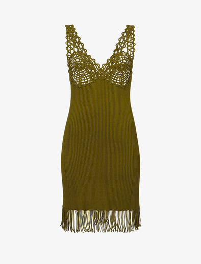 Flat image of Viscose Knit Dress in olive