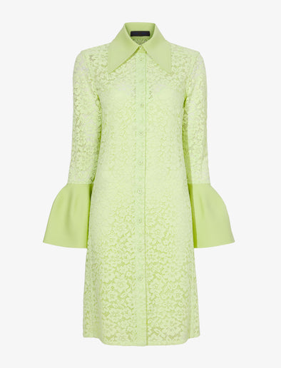 Flat image of Stretch Lace Shirt Dress in lime