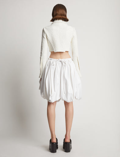 Proenza Schouler back image of model wearing Boucle Tweed Crop Jacket in off white
