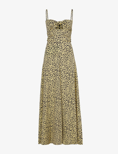 Flat image of Printed Leopard Tank Dress in butter multi