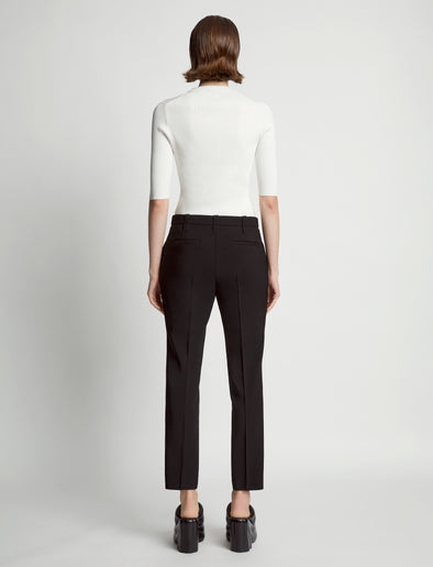 Back image of model wearing Viscose Suiting Straight Pants in black