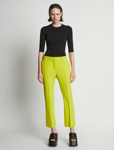 Front image of model wearing Viscose Suiting Straight Pants in sulphur