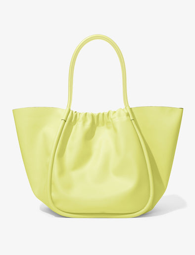 Back image of XL Ruched Tote in LEMONGRASS