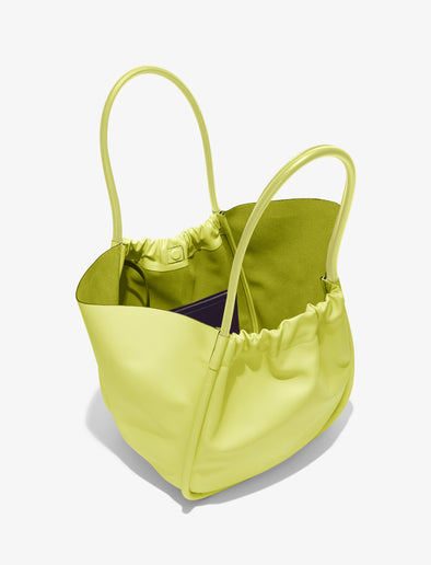 Aerial image of XL Ruched Tote in LEMONGRASS