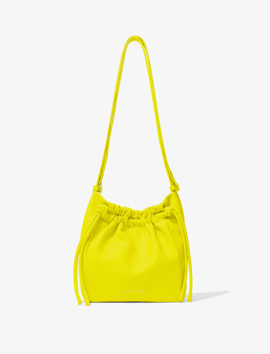 Front image of Drawstring Pouch in CANARY YELLOW