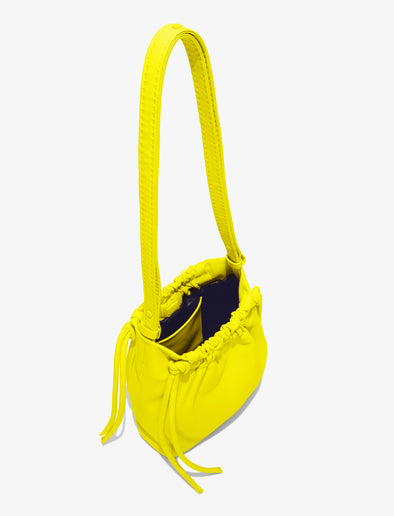 Aerial image of Drawstring Pouch in CANARY YELLOW