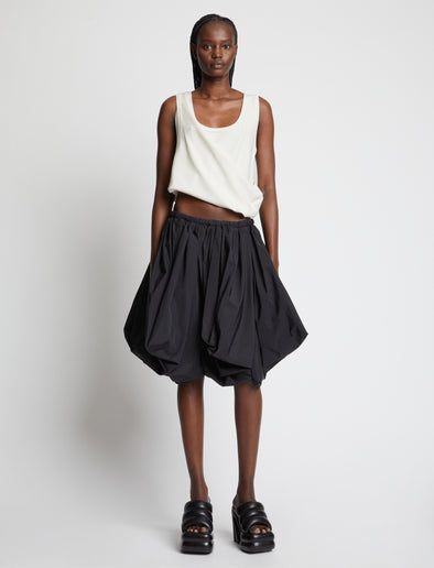 Front image of model wearing Viscose Knit Top in white