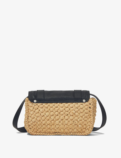 Back image of Raffia PS1 Mini Crossbody Bag in BLACK/SAND