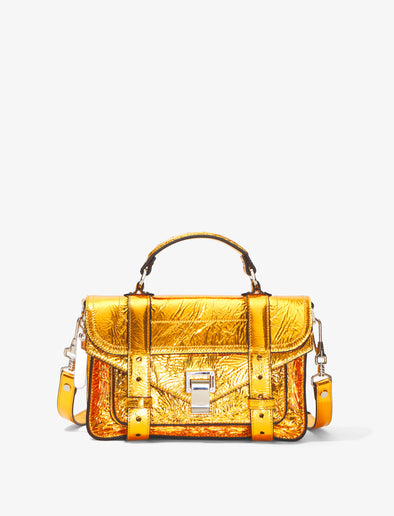 Front image of Metallic PS1 Tiny Bag in GOLD