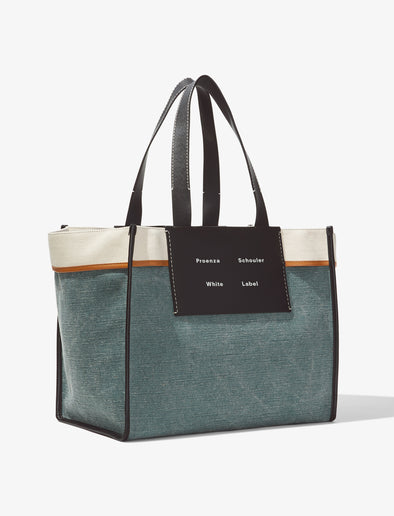 Side image of XL Morris Canvas Tote in BLUE