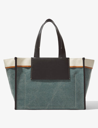 Back image of XL Morris Canvas Tote in BLUE