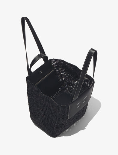 Interior image of Large Morris Raffia Tote in BLACK