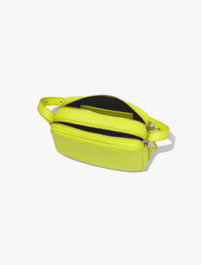 Interior image of Watts Leather Camera Bag in LIME