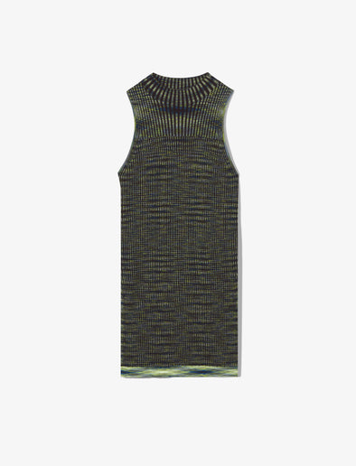 Still Life image of Space Dye Rib Knit Tank Top in NAVY/LIME/BLACK