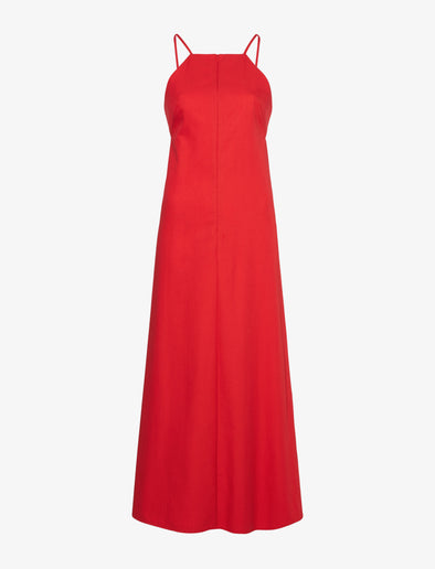 Still Life image of Drapey Suiting Cut Out Dress in CHERRY