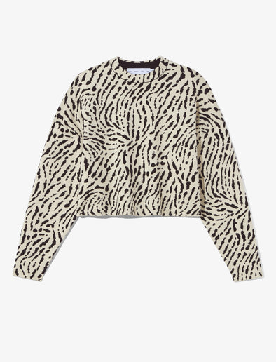 Still Life image of Animal Jacquard Sweater in BEIGE/BLACK