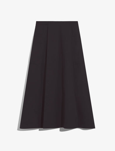Still Life image of Soft Poplin Wrap Skirt in BLACK