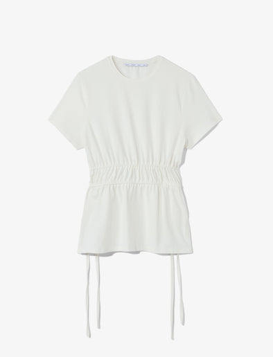 Still Life image of Ruched Side Tie T-Shirt in OFF WHITE