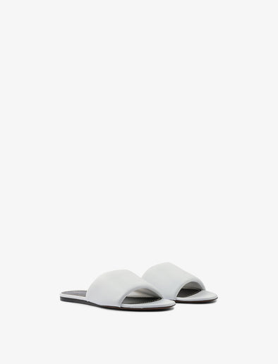 3/4 Front image of Lamb Flat Slide in White.jpg