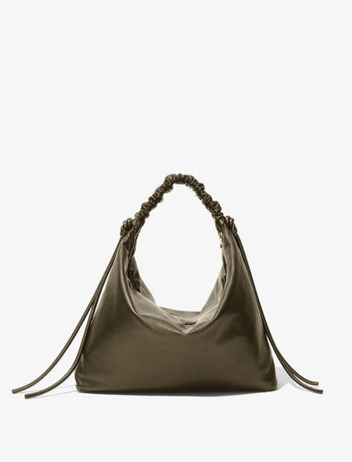 Back image of Large Drawstring Shoulder Bag in OLIVE