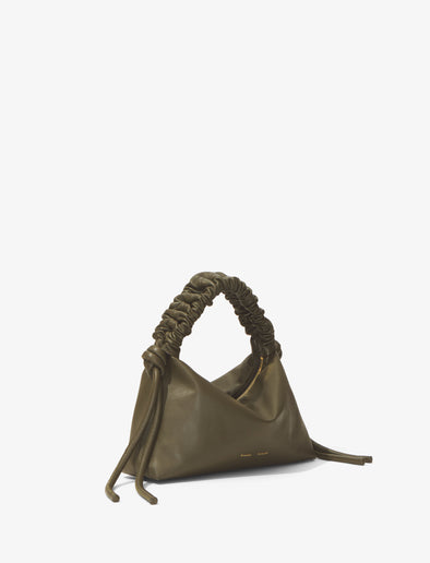 Side image of Mini Drawstring Bag in OLIVE