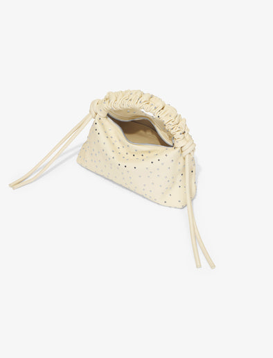 Interior image of Studded Mini Drawstring Bag in ECRU