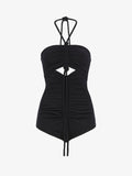 Still Life image of Compact Jersey Ruched Bodysuit in BLACK