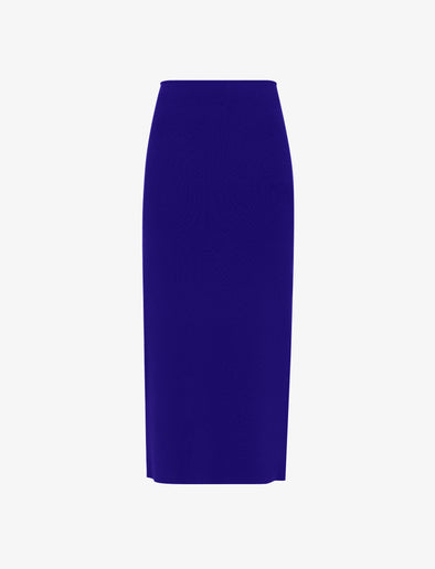 Still Life image of Silk Viscose Knit Skirt in COBALT