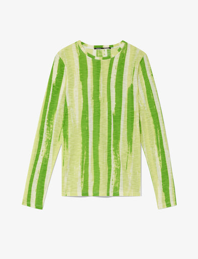 Still Life image of Painted Stripe T-Shirt in GREEN MULTI