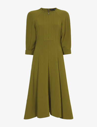 Still Life image of Matte Viscose Crepe Dress in OLIVE