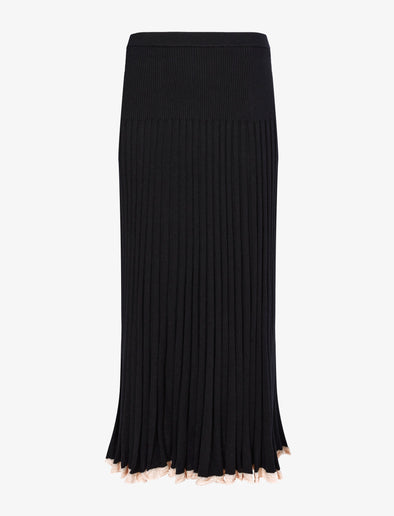Still Life image of Silk Cashmere Rib Knit Skirt in BLACK