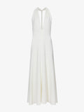 Still Life image of Matte Crepe Twist Back V-Neck Dress in WHITE