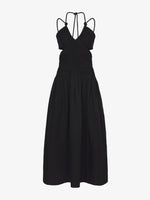 Still Life image of Viscose Linen Ruched Dress in BLACK