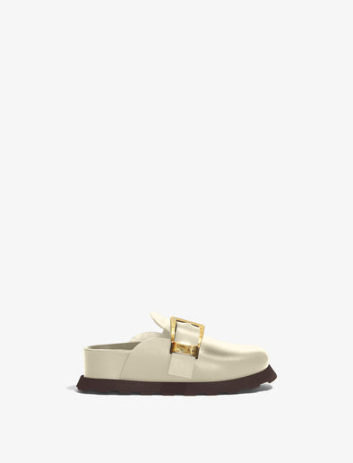 Side image of BUCKLE MULES in Natural