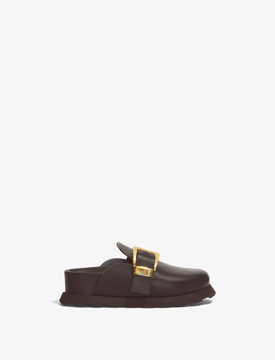 Side image of BUCKLE MULES in Black