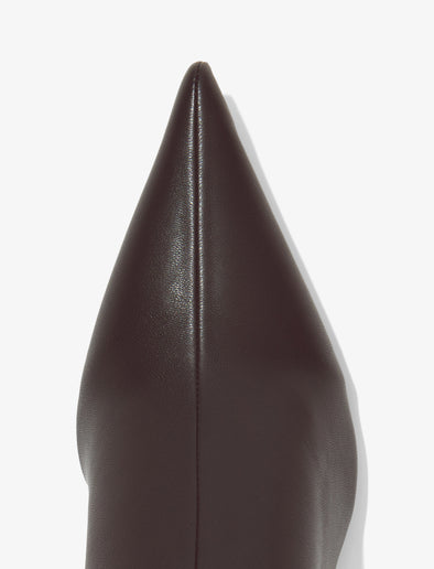 Detail image of the toe of SPIKE STRETCH OVER-THE-KNEE BOOTS in Black