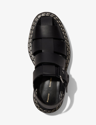 Aerial image of LUG SOLE PLATFORM FISHERMAN SANDALS in Black