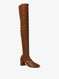 Front 3/4 image of GLOVE STRETCH OVER-THE-KNEE BOOTS in Medium Orange