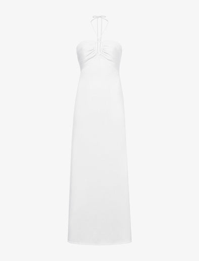 Still Life image of Textured Cotton Knit Halter Dress in IVORY
