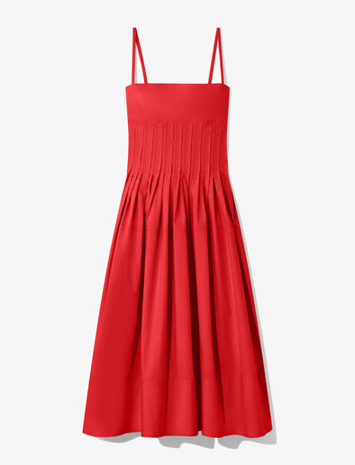 Still Life image of Poplin Pintuck Dress in RED