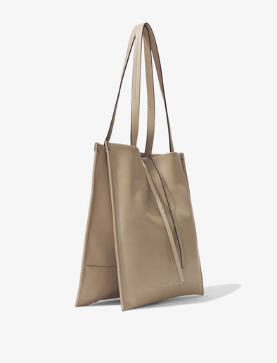 Front image of Twin Nappa Tote in CLAY
