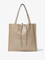 Side image of Twin Nappa Tote in CLAY
