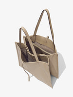 Aerial image of Twin Nappa Tote in CLAY
