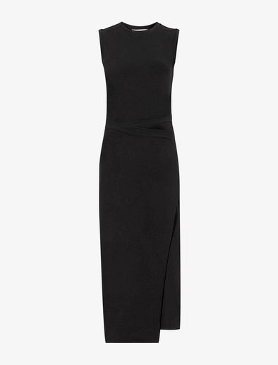 Still Life image of T-Shirt Wrap Dress in BLACK