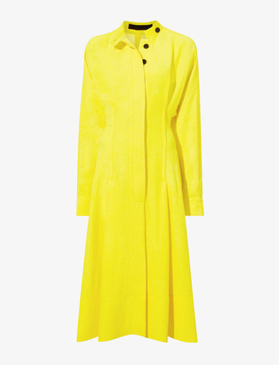 Still Life image of Crushed Matte Satin Dress in YELLOW